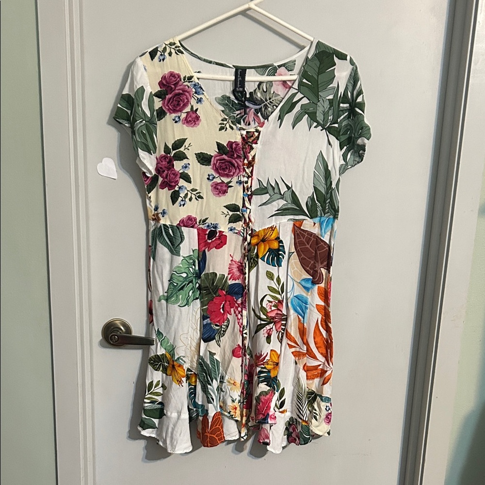 Sacred Threads Floral Patchwork Blouse - Multicol… - image 1